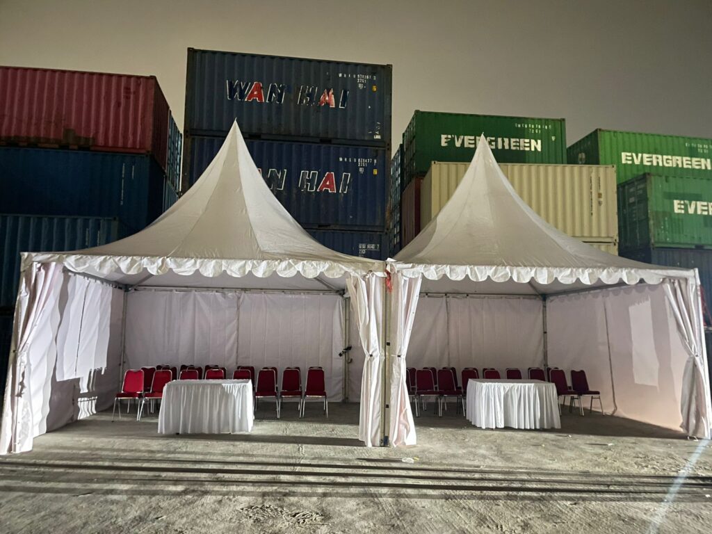 sewa tenda sarnafil putih bekasi timur